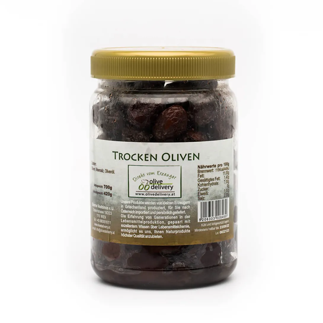 Dry cured olives